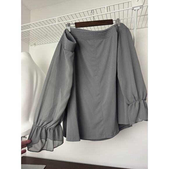 Torrid Off the Shoulder Blouse Size 3X Gray, Flowy NWT - Picture 5 of 12